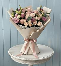 Букет цветов из:  Розы и Лизиантусы #REPLACE_PRED# Краснощёково