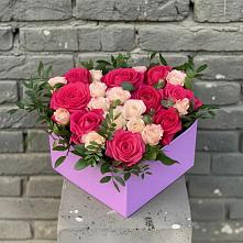 Цветочная композиция из Розы в коробке в Краснощёково