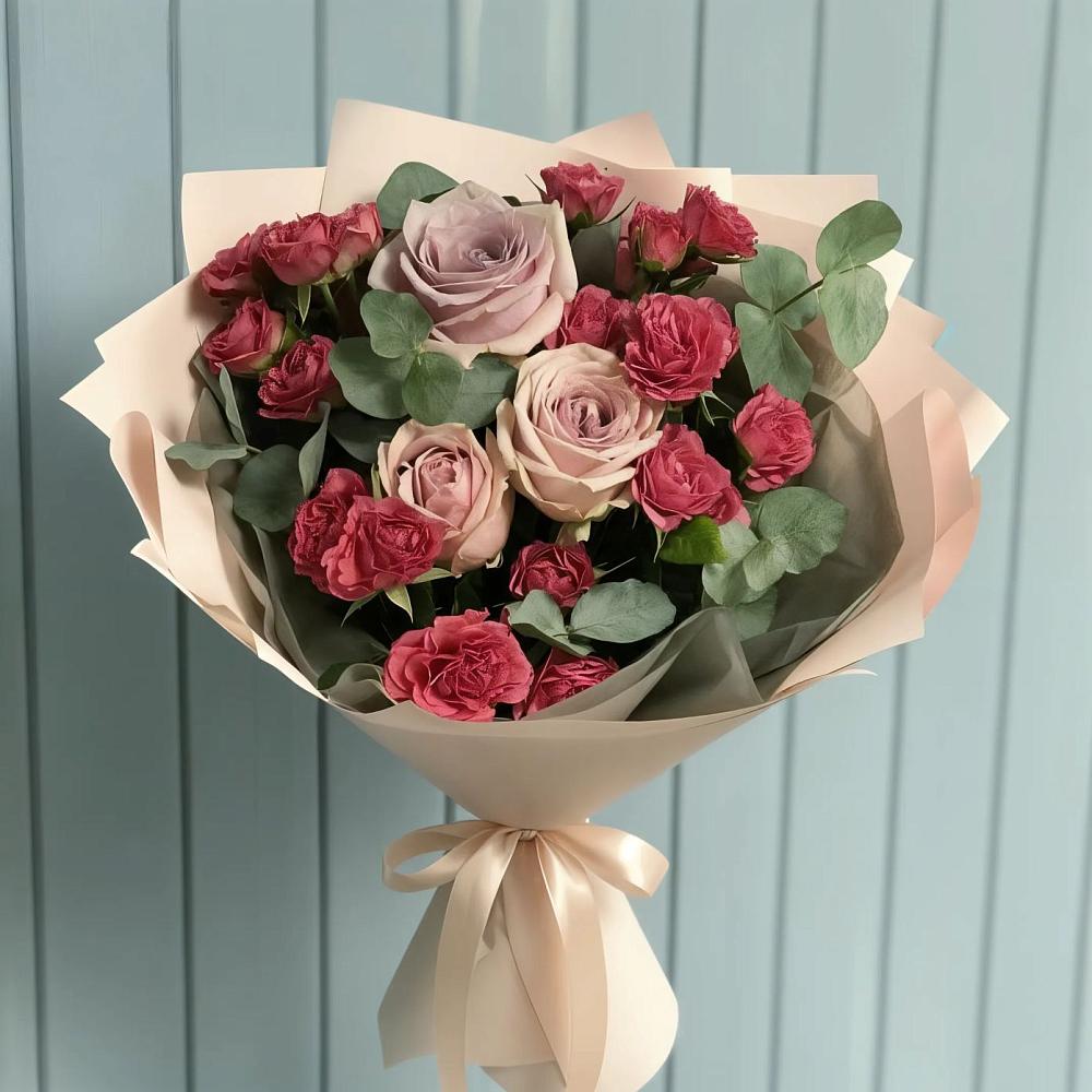 Букет цветов из: Гвоздики и Розы в Краснощёково