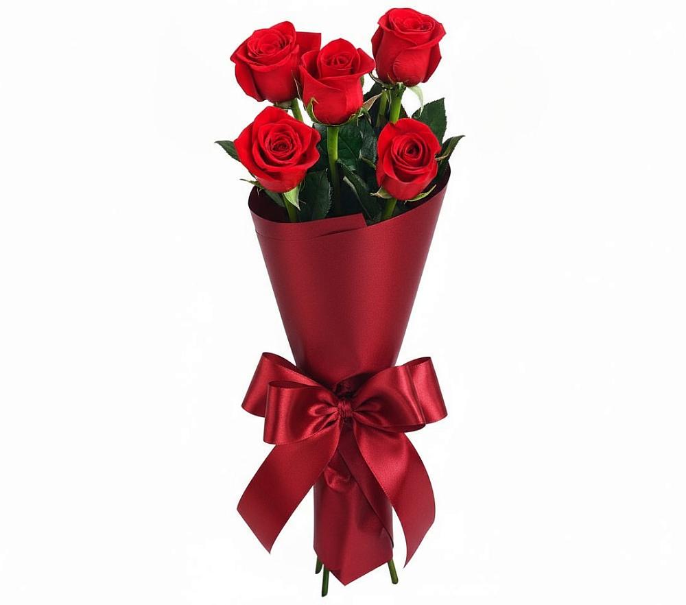 Букет 5 Красных роз Эдлесс Лав в Краснощёково