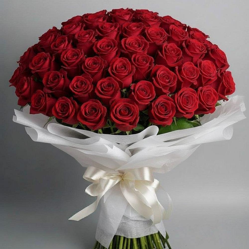 Букет 101 Красная роза Блэк Мэджик в Краснощёково