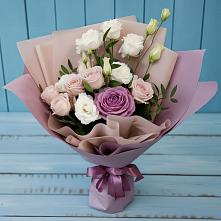 Букет цветов из:  Розы и Лизиантусы #REPLACE_PRED# Краснощёково