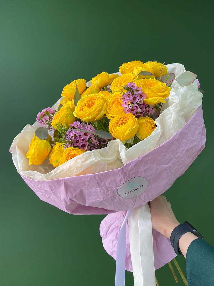 Кустовые желтые розы в Краснощёково Букет Кустовые желтые розы в Краснощёково