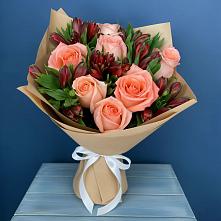 Букет цветов из:  Розы и Альстромерии #REPLACE_PRED# Краснощёково