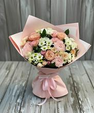 Букет цветов из:  Гвоздики, Розы и Хризантемы в Краснощёково