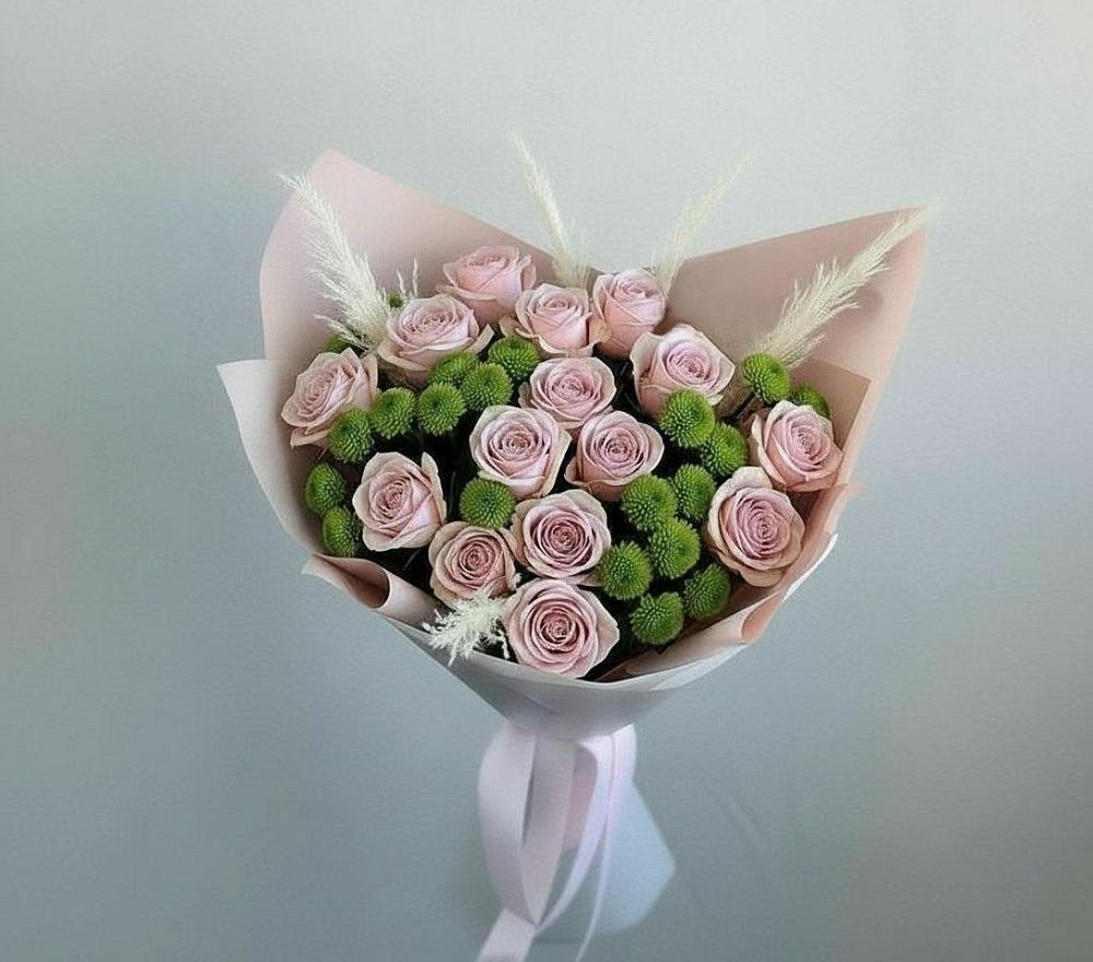 Букет цветов из: Розы и Хризантемы в Краснощёково