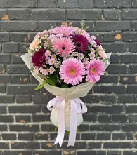 Букет цветов из:  Герберы и Хризантемы в Краснощёково