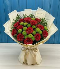 Букет цветов из:  Розы и Хризантемы #REPLACE_PRED# Краснощёково