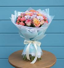 Букет цветов из:  Хризантемы и Розы #REPLACE_PRED# Краснощёково