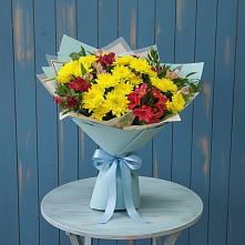 Букет цветов из:  Альстромерии и Хризантемы в Краснощёково
